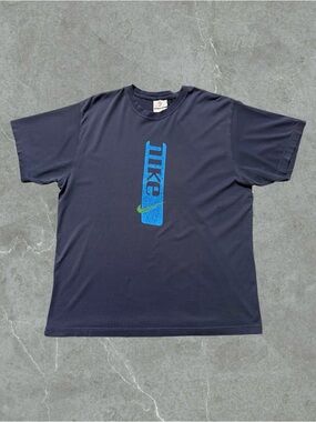 Vintage 90s Nike Center Swoosh Tee Blue